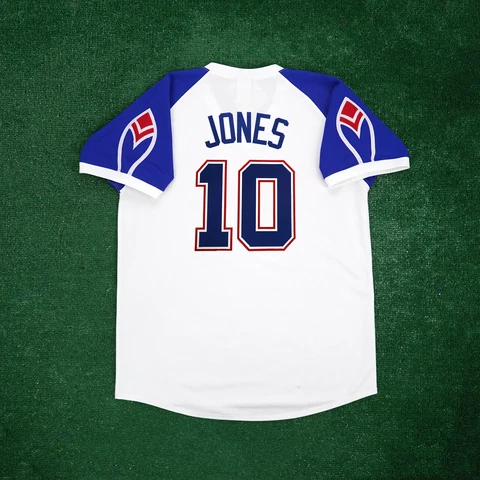 Chipper Jones 1970's Atlanta Braves Cooperstown Home Throwback Men's Jersey Cover