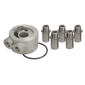 Thermostatic Universal Engine Sandwich Adaptor 5 Thread Sizes Derale 25702 - Picture 1 of 2