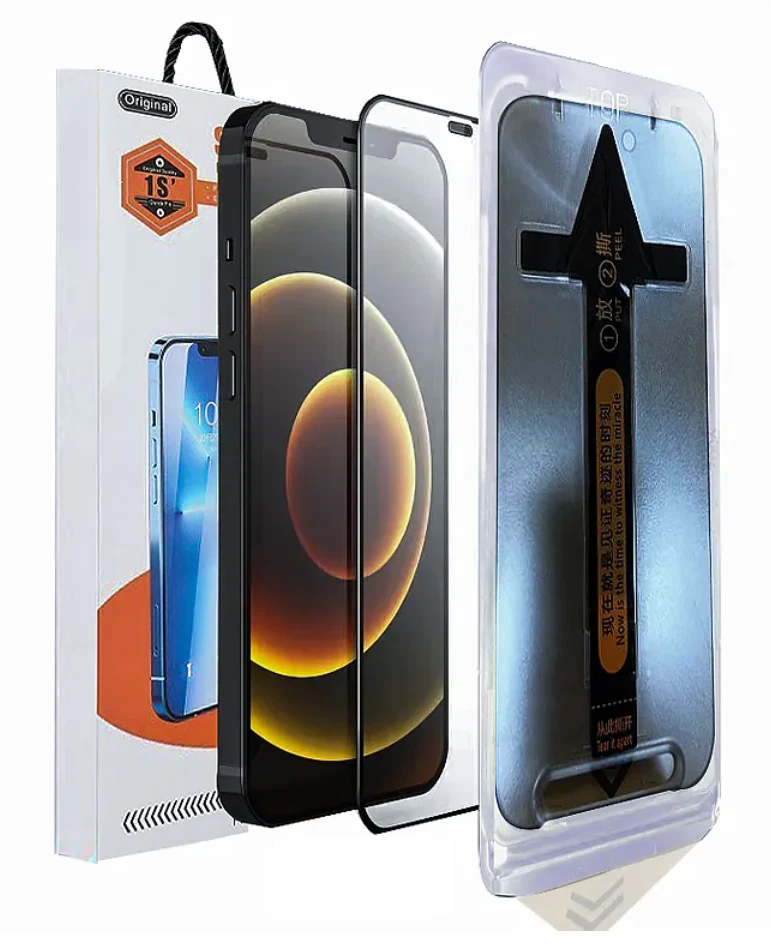 2x Real Glass For iPhone 15 14 13 12 Pro Max Armor Screen Protector With Attachment Aid - Image 1 of 4