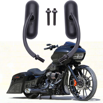 Espejos retrovisores laterales ovalados mini especiales para motocicleta Harley Davidson Street Road Glide Foto 1 de 4
