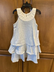 NWT New Isobella & Chloe blue and ivory layered tiered sleeveless dress size 6 - Picture 1 of 7