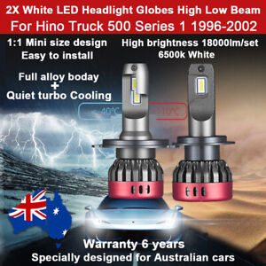 For Hino Truck 500 Series 1998 1999 18000lm Headlight Globes High Low Beam Bulbs