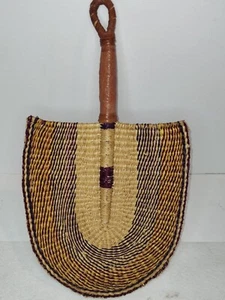 Natural Fiber Hand Woven Fan - Picture 1 of 8