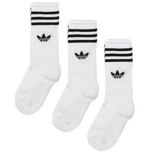 Adidas Originals Solid Crew Socks 3-Pair Unisex White S21489