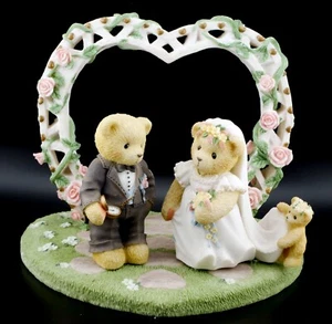 Cherished Teddies Bride & Groom and Bridal Arch c1998 ~ 510254 - Foto 1 di 6