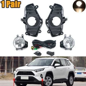 Fog Lights Fog Lamp Bezel Harness Switch Kit Halogen For Toyota RAV4 2020 2021 - Picture 1 of 15