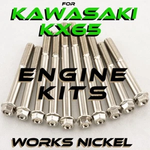 Works Nickel ENGINE Bolt Kit for Kawasaki KX65 | Get a Titanium Look - Foto 1 di 12
