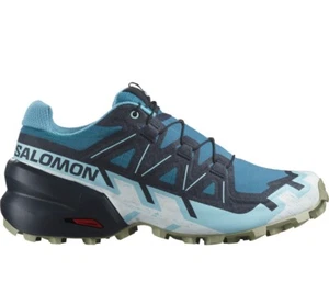 Salomon Speedcross 6 Aqua Blue Black Hiking Shoes Sneakers Women's Size 7 47662 - Picture 1 of 5