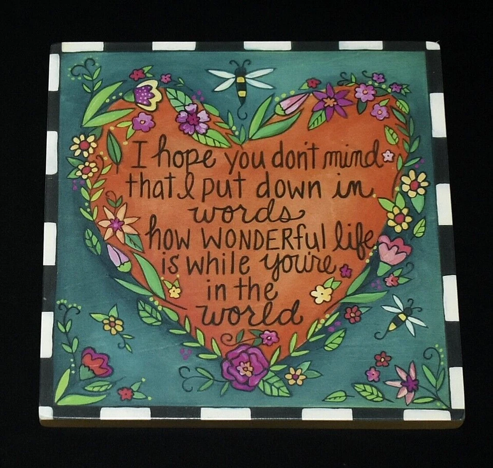 Sincerely Sticks Exclusive Handmade LOVE NOTE 9" x 9" Wood Wall Plaque - Image 1 of 3