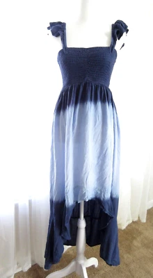 Raviya платье женщин S со сборками темно-синий галстук краситель Dip Hi низкий без рукавов бак Midi - Изображение 1 из 4