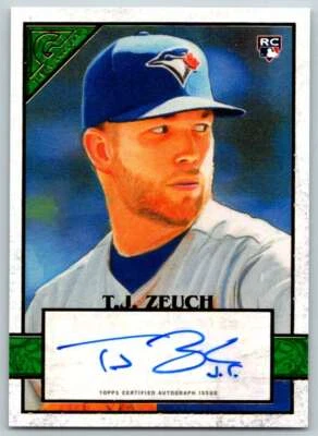 2020 Topps Gallery Autographs Green T.J. Zeuch Auto 54/99 #143 - Image 1 of 2