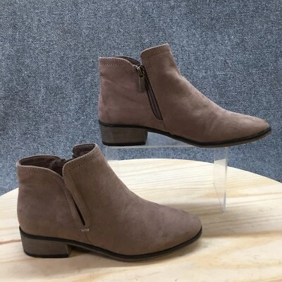 Botas de Bambú para Mujer 6 Laterales Cremallera Botines Marrón Tela Tacones Informales Cómodos Foto 1 de 4