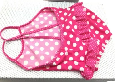 Grain de Blé maillot de bain une pièce rose à pois blanc volant bébé 18 mois - Photo 1/2