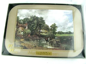 Vintage Worcester Ware Set of 6 RARE "The Hay Wain" Table Mats Felt Bottom - Picture 1 of 7