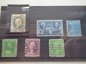 Lotto 6x francobolli americani USA vintage Washington e Franklin centesimi usati - Foto 1 di 15