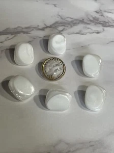Vintage Czech White Glass Buttons Lot 106-5 - Picture 1 of 6
