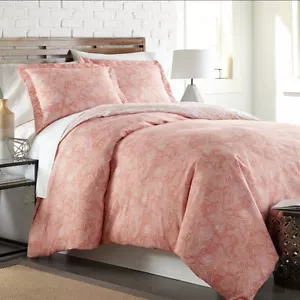 Juego de edredón y farsa Southshore Fine Linens Paisley 2 piezas doble/doble XL coral - Imagen 1 de 3