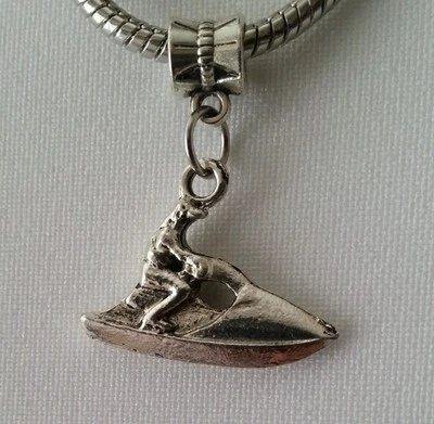 Water Motorbike Jet Ski Watercraft Dangle Bead for European Style Charm Bracelet - Image 1 of 4