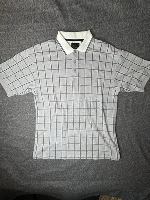 Greg Norman Polo Shirt Size Large Mens Free Shipping Grey Stripes - Image 1 of 4