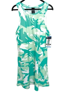 New NWT REEL LIFE Size Large Jax Beach Tank Dress Performance Knit Green Stretch - Picture 1 of 4