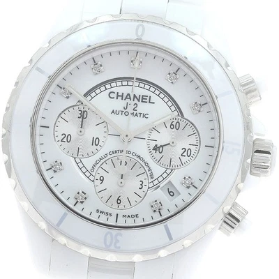 Chanel J12 cerámica blanca H2009 9P esfera blanca diamante blanco automático para hombre_877805 Foto 1 de 4