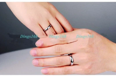 Anillo de boda genuino de oro blanco de 18 quilates hipoalergénico de 4 mm liso talla 6 C253 Foto 1 de 2