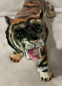 Acme Ware Roaring Prowling Tiger Ceramic Hand Painted Figurine  Made In Japan - Picture 1 of 22