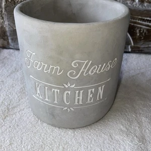 Kitchen Utensil Holder Farm House Gray 6.5” Country Chic Decor - Picture 1 of 5