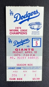 Boleto de colección 1975 MLB San Francisco Giants vs Los Angeles Dodgers 18/04/75 - Imagen 1 de 2