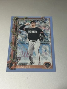 2025 Topps Holiday Light Blue Glitter #H118 Coby Mayo Baltimore Orioles Rookie - Picture 1 of 2