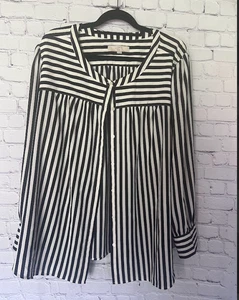 Loft Plus Damenbluse schwarz-weiß gestreift Größe 24 - Bild 1 von 3