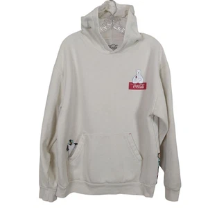 Coca-Cola Hoodie White Sweatshirt Large Penguin Tropical Polar Bear - Picture 1 of 16