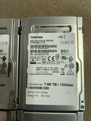 Toshiba KPM51RUG7T68 Hard Drive PM5 7.68TB SAS 12Gb/s SSD - Image 1 of 2