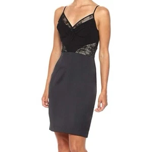 New BCBGeneration Slip Dress Women’s Size 8 Black Lace Satin - Picture 1 of 6