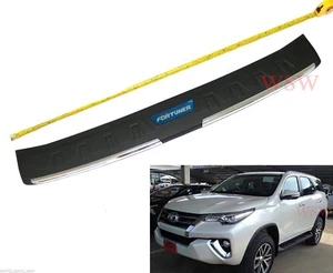CHROME BLACK REAR BUMPER STEP DOOR SCUFF PLATE COVER FOR TOYOTA FORTUNER 15 - 22 - Picture 1 of 6