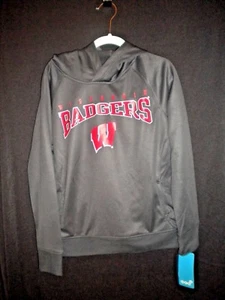 NWT GEN2SPORTS WISCONSIN BADGERS UNISEX SIZE 8 HOODIE, CHARCOAL, RED & WHITE - Picture 1 of 1