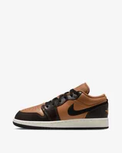 nib NIKE AIR JORDAN 1 LOW SE BG Flax Baroque Brown Black 6Y W 7.5N  $110 - Picture 1 of 5