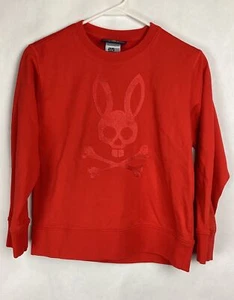 Psycho Bunny Crew Sweatshirt Embroidered Youth Sz M 10-12 Orange EUC - Picture 1 of 8