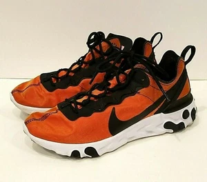 NIKE REACT ELEMENT 55 PRM BQ9241 SU19 Orange BLACK MEN SIZE 8 - Picture 1 of 8