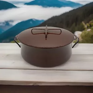 Dansk IHQ France Kobenstyle Brown Enamel Dutch Oven 12” 8QT Espresso Vintage - Picture 1 of 9