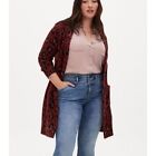 Torrid Red Leopard Brushed Sweater Coat Size 4X Womens Plus Size Cardigan Knit