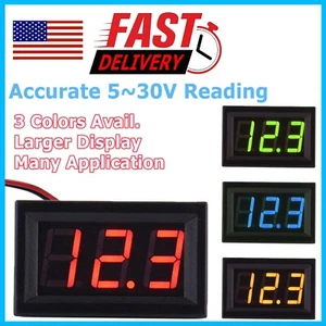 LED 12V ~ 24V Digital Display Voltmeter Car Motorcycle Voltage Gauge Panel Meter - Picture 1 of 10