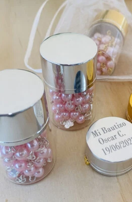 12 piezas Favores de Bautismo Personalizados Recuerdos Para Bautizo Y Comunión Quinceañera Foto 1 de 4