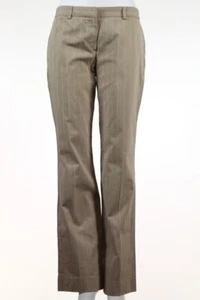 Blue Les Copains Womens Pants Size 44 12 Beige Striped Dress Trousers - Picture 1 of 4