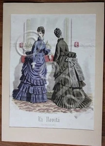 Stampa FIgurino moda abbigliamento epoca donna - Milano - 1873 ottobre - Picture 1 of 1