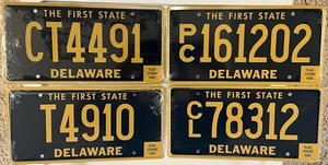 Set Of 4 Delaware SPECIAL PREFIX license plate DE Del UNISSUED CT PC CL T - Picture 1 of 10