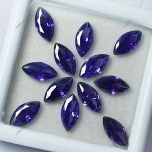 Lotto 30 pezzi tanzanite viola naturale CERTIFICATA taglio marchesa pietre preziose sfuse 7x5 mm - Foto 1 di 6