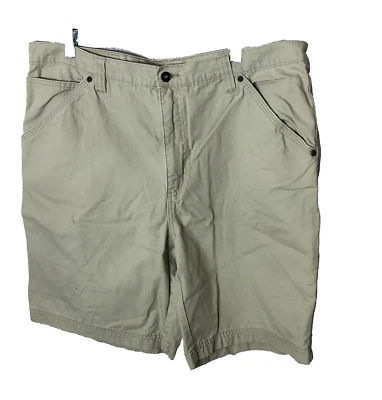 Shorts de carpinteiro Falls Creek masculino algodão caminhada carga bege pesado 38" costura interna 9" - Imagem 1 de 4
