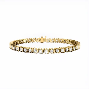 Pulsera para mujer GLI HRD laboratorio cultivada corte redondo diamante oro amarillo 14K 3 quilates - Imagen 1 de 6
