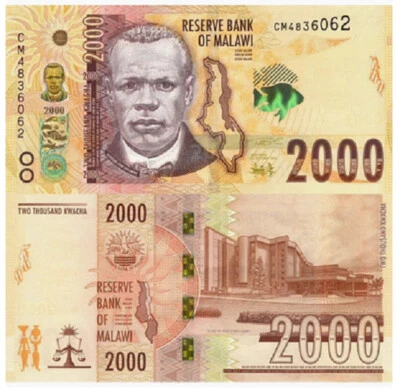 2021 Malawi 2000 Kwacha P-69 UNC NEW Banknote - Image 1 of 2